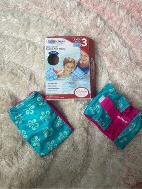 SwimSchool Level 3 Fabric Arm Floats - Turquoise & Pink